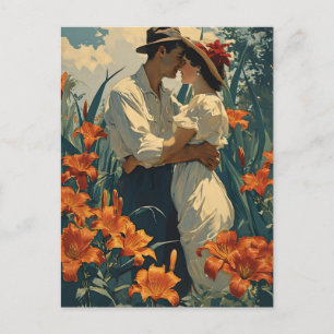 Romantische Lily veld  Briefkaart
