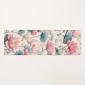 Romantische Lotus in Roze, Crème en Zacht Groen Yogamat (Voorkant (horizontaal))