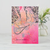 ROMANTISCHE LOVERS, ROMANCE IN PINK FUCHSIA SPARKL KAART (Staand voorkant)