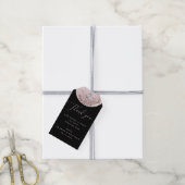 Romantische maan | Elegante zwarte bruiloft bedank Cadeaulabel (Met Touw)