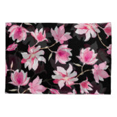 Romantische Magnolia: Zwarte Waterverf Kussensloop (Achterkant)