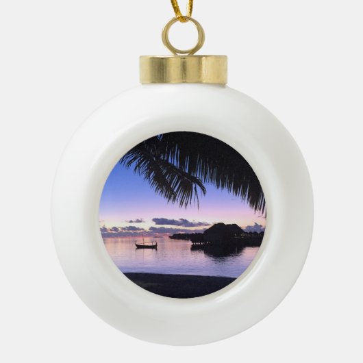 Romantische Maldiven Tropical Sunset Keramische Bal Ornament (Voorkant)