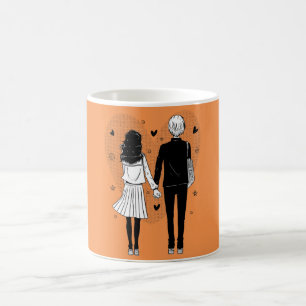 Romantische Manga Koppel Hand in Hand Mok