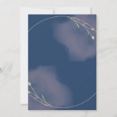 Romantische Marine Blauw & Blush Roze Huwelijk Kaart (Achterkant)