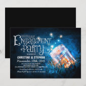 Romantische metselaar pot & vuurvliegjes verloving kaart (Voorkant / Achterkant)