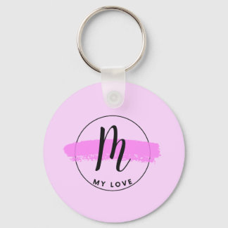Romantische Minimalistische Roze Penseelstreek Sle Sleutelhanger