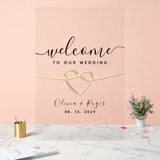 Romantische moderne bruiloft welkom acryl bord (Huwelijk)