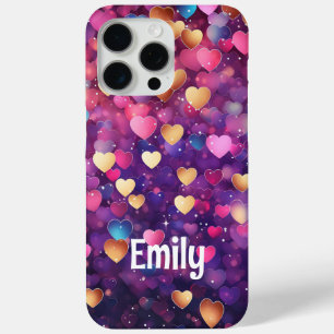 Romantische Moderne Liefde Harten Gepersonaliseerd iPhone 15 Pro Max Hoesje