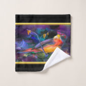 Romantische moderne met een kleurrijke vogelhumor bad handdoek (Wasdoekje)