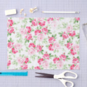 Romantische moderne roze witte trendy rozen floraa tissuepapier (Craft)