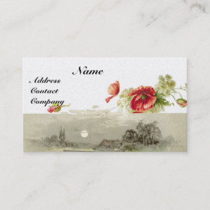ROMANTISCHE MONOGRAM, POPPIEREN rode, groene parel Visitekaartje