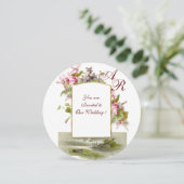 ROMANTISCHE MONOGRAM, ROZE CYCLAMEN, bloem Kaart (Staand voorkant)