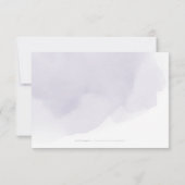 Romantische Moody paarse kalligrafie bruiloft RSVP (Achterkant)