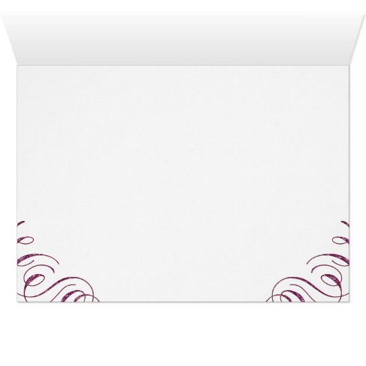 Romantische moody plum bruiloft kalligrafie bedank (Binnen Horizontaal (Onder))