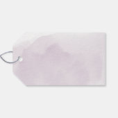 Romantische moody plum calligraphy bruiloft bedank cadeaulabel (Achterkant Horizontaal)