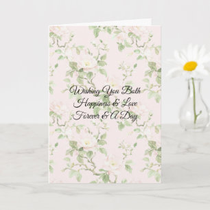 Romantische mooie blozende bloemen bruiloft kaart