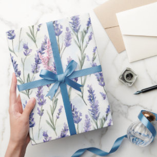 Romantische Mooie Lavendel Bloemen Bruidsdouche Cadeaupapier