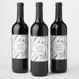 Romantische mooie lavendel paarse bloemen wijn etiket