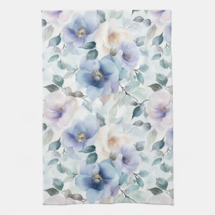 Romantische mooie lavendel paarse witte bloemen   theedoek