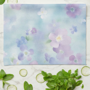Romantische mooie lavendel witte bloemen theedoek