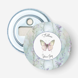 Romantische mooie lavendelbloemen button flesopener