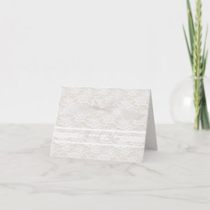 Romantische Mooie Witte Bloemrijke Kant Bedankt