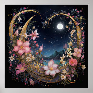 Romantische Moonlight Garden Poster