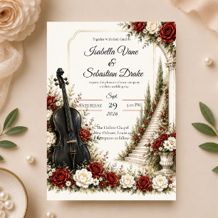 Romantische Muziektuin Elegantie Trouwdag Kaart