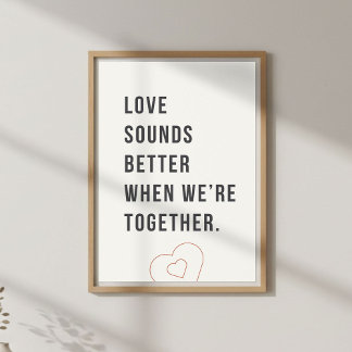 Romantische muziekwandeling. Muurkunst voor koppel Poster