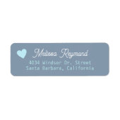 Romantische naam Stusty Blue Address Label met har (Voorkant)