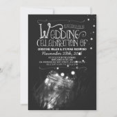 Romantische nachtlampjes mason jar bruiloft uitnod kaart (Voorkant)