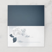 Romantische Navy bladeren & witte bloem (Buitenkant ongevouwen)