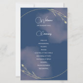 Romantische Navy Blue & Blush Pink Wedding Program (Achterkant)