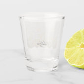 Romantische nepspits bloemige bruidsdouche  shot glas (Achterkant)