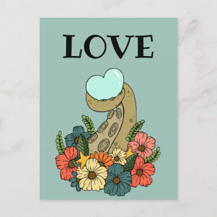 Romantische Octopus Liefde Kaart