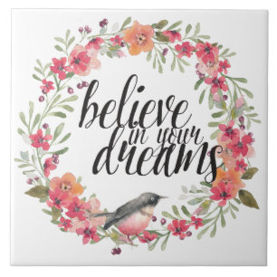 Romantische Oleander Vogel Roze Bloemen Droom Tegeltje