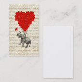 Romantische olifant en hartballonnen visitekaartje (Voorkant / Achterkant)