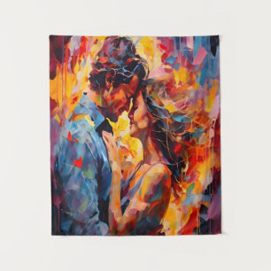 Romantische Omhelzing Abstract Expressionisme Wandkleed