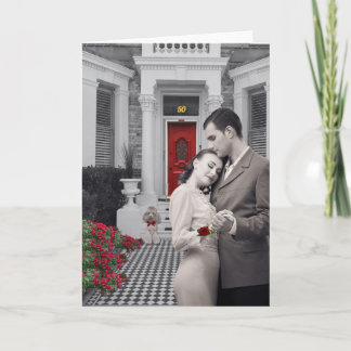 Romantische omhelzing jubileum wenskaart kaart
