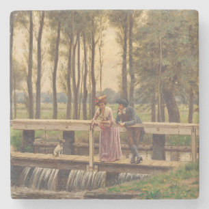 Romantische ontmoetingsplaats (door Edmund Blair L Stenen Onderzetter