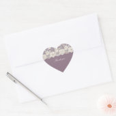 Romantische Orchidee Paarse Bloemachtige Bruiloft  Hart Sticker (Envelop)