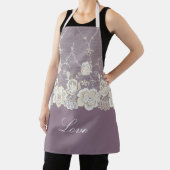 Romantische Orchidee Paarse Bloemen Liefde Schort (Insitu)