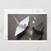 romantische origami cranes briefkaart (Voorkant / Achterkant)