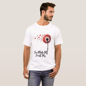 Romantische paardenbloem "Heart Fly" Design T-shirt (Voorkant volledig)
