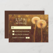 romantische paardenbloemen rustieke bruiloft RSVP (Voorkant / Achterkant)