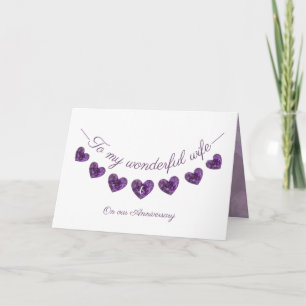 Romantische paarse 6e Bunting vrouw Kaart