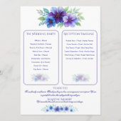 Romantische Paarse Blauwe Botanische Waterverf bru Programma (Achterkant)