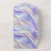 Romantische Paarse Blauwe Parel Swirls All In One Uitnodiging (Buitenkant)