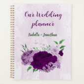 Romantische paarse bloemen bruiloft planner (Voorkant)