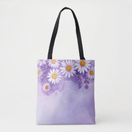 Romantische Paarse Bloemen Canvas tas